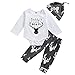 Baby Boys Daddy's Little Man Long Sleeve Bodysuit and Deer Pants Outfit with Hat (70(0-6M), White+grey)