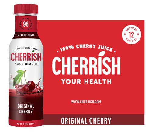 CHERRiSH 100% Tart Cherry Juice (Cherry Original, 12 Pack)