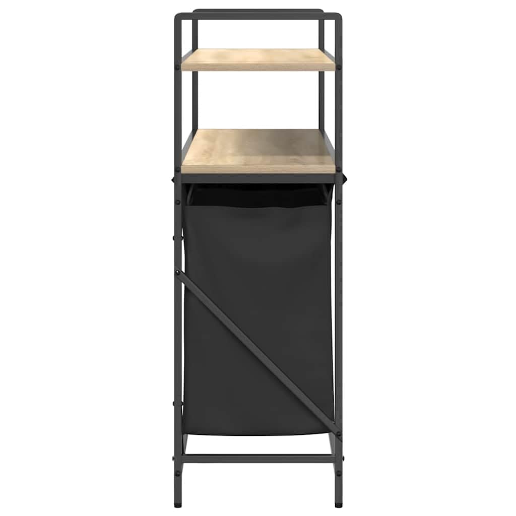 Mangloder - Cesto para la colada (3 compartimentos, marco de acero de roble sonoma, con bolsas extraíbles, clasificador de ropa sucia, almacenamiento para baño, dormitorio y lavandería)