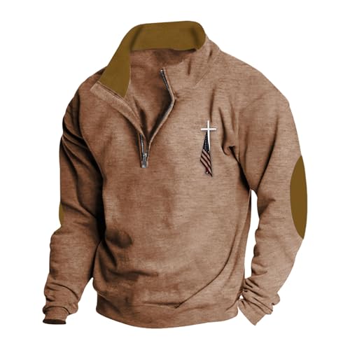 Sudaderas para hombre, estilo casual, de color liso, con solapa, holgadas, a la moda, con botones, manga larga, sin sombrero, casual, con capucha, con bolsillo, caqui, XXL