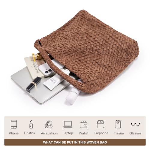 Image of MELOLILA Large Woven Tote Bag for Women Weave Purse Woven Leather Handbag