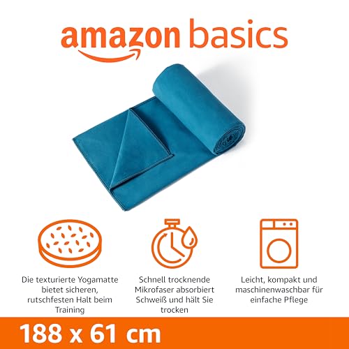 Amazon Basics Handtuch für Hot Yoga, weiche Mikrofaser, 188 cm x 61 cm