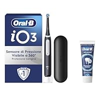 Oral-B Spazzolino Elettrico Ricaricabile iO 3 Nero con 1 Testina Di Ricambio, 1 Custodia Da Viaggio...