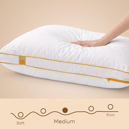 Image of SleepyCat Hybrid Pillow | Full-Size Height & Firmness Adjustable Pillow | Removable Foam Inserts & 100% Virgin Microfiber Fill with No Lumps & No Lint Guaranteed | White, Set of 4 (26 x 16 Inches)