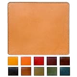 マウスパッド 本革 栃木レザー ビジネス マウスパット 日本製 ハンドメイド 滑り止め付き こだわり親父の本革 キャメル