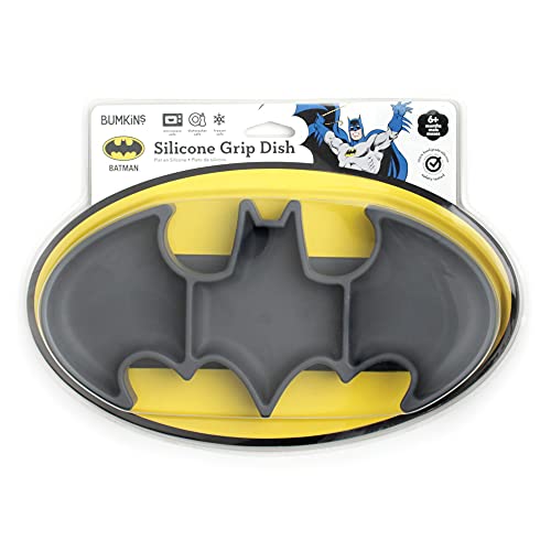 Bumkins Dc Comics Silicone Grip Dish Suction, Divided & Baby Toddler Plate, Bpa Free, Microwave Dishwasher Safe, Batman #TOP4