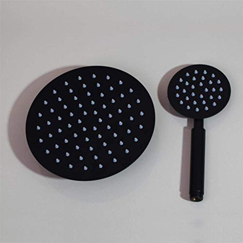 Douchette à main et pommeau de douche rond noir pour rénovation - 5