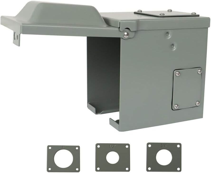 Enclosed Lockable Weatherproof Outdoor 50A 125/250 for Volt RV/EV Power Outlet Box