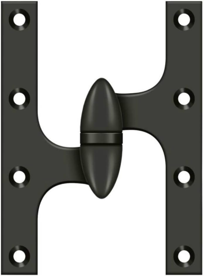 Deltana Ok6050b10b-l Olive Knuckle Door Hinges, Oil Rubbed Bronze, 6" X 5"