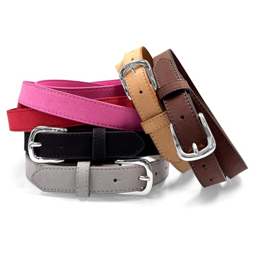 Silver or Gold Buckle Genuine Suede Leather Casual Dress Jean Belt 1"(25mm) Wide3