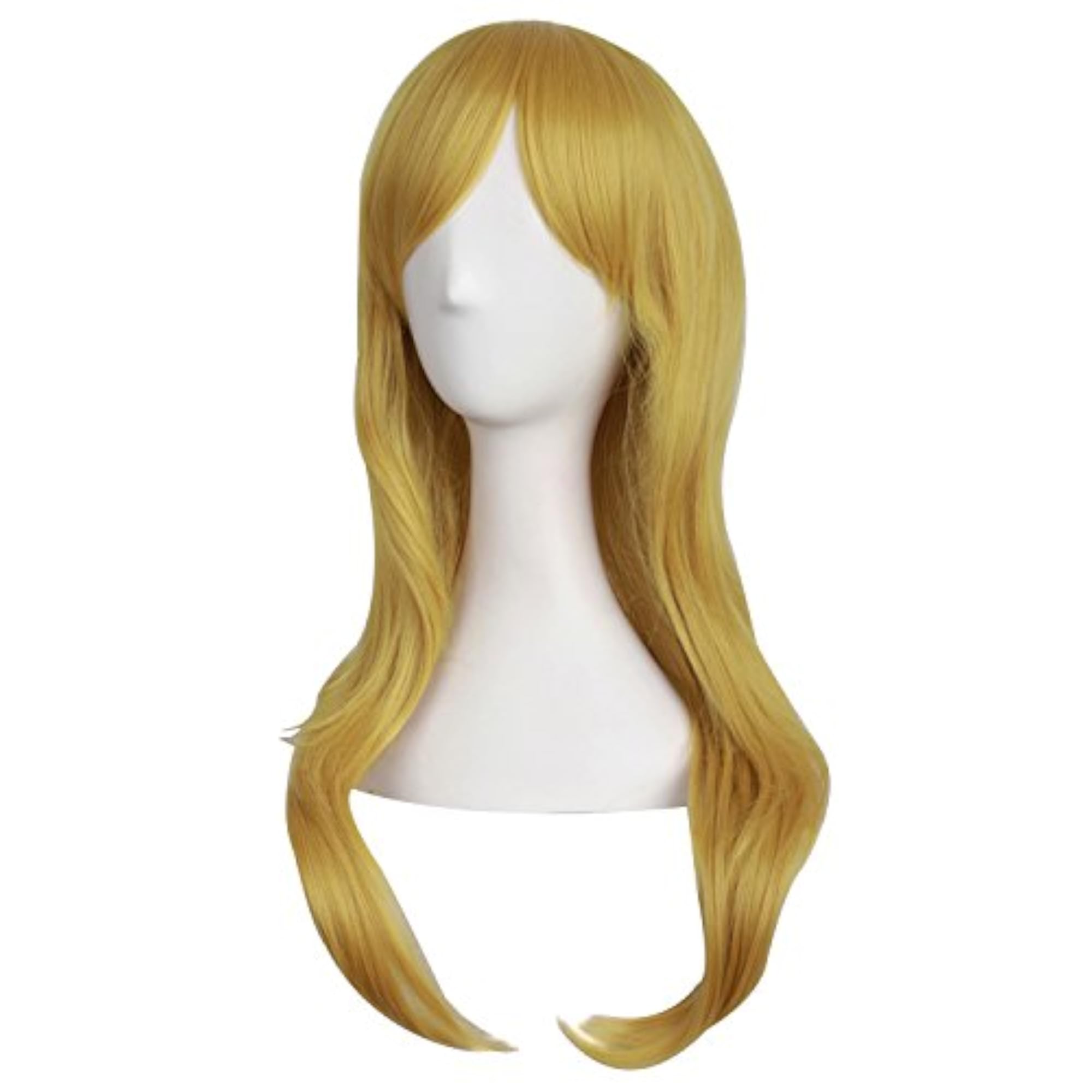 28" Long Curly Gold/Yellow Costume Cosplay Wig
