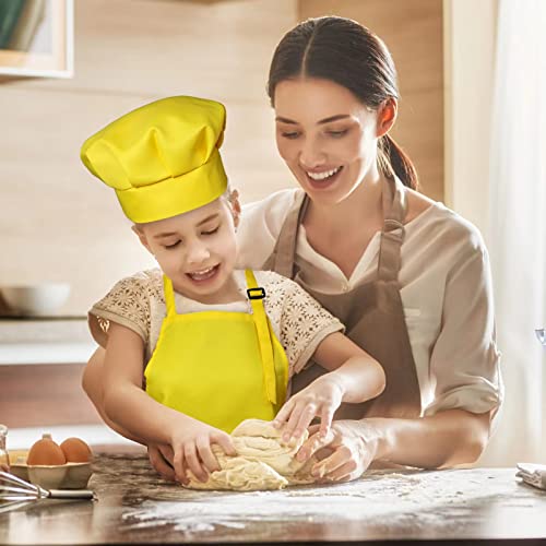 Yarachel Kids Apron And Chef Hat Set - 8 Pieces Waterproof And Adjustable Child Aprons With Pockets Kitchen Bib Aprons For Boys And Girls Kitchen Cooking Baking Painting (Medium, Color 2) #TOP6