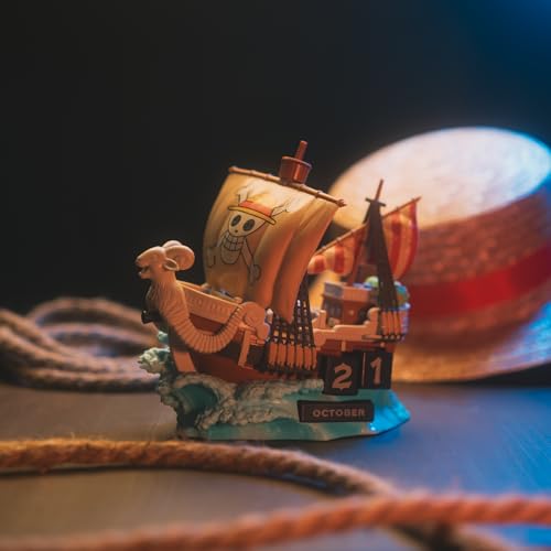 Grupo Erik Ewiger Kalender One Piece Schiff Going Merry Figur - 3D Kalender Tischkalender zum Aufstellen - Dauerkalender - Offizieller Anime One Piece Manga Merch Büro Deko Geschenke