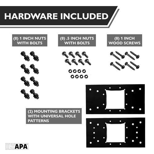 Ilyapa Black Metal Mailbox Post for Outside, 43x4x4 inch Metal Post Sleeve with Two Universal Mounting Plate Brackets for Curbside Residential Mailbox, Heavy Duty