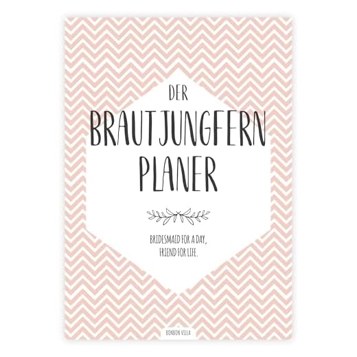 Planer mit Brautjungfer Aufgaben, Willst du meine Brautjungfer sein, Geschenk zum Fragen, Rosa, mit Tipps und Ideen