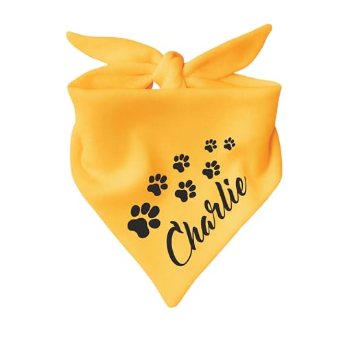 Hunde Dreiecks Halstuch (Fb: gelb) (Gr. 1 (55 cm)) Name des Hundes