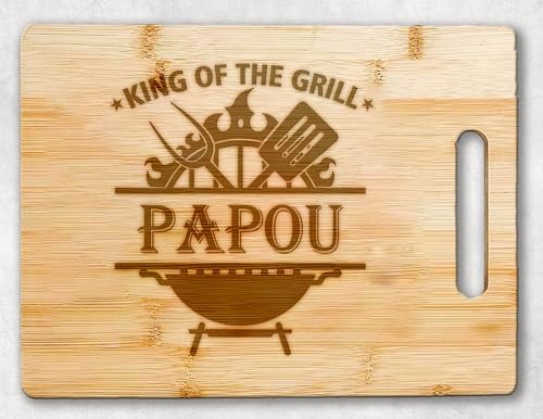 Tabla de cortar rectangular de bambú con ranura para jugos miniatura 1
