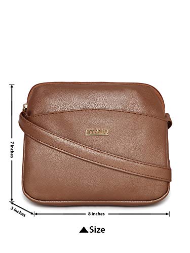 Image of KLEIO Crossbody Bag for Women | Elegant Sling Bag for Girls with Polyester Lining & Zip Closure to Carry Phone, Wallet, Makeup | Suitable for College, Parties & Travel
