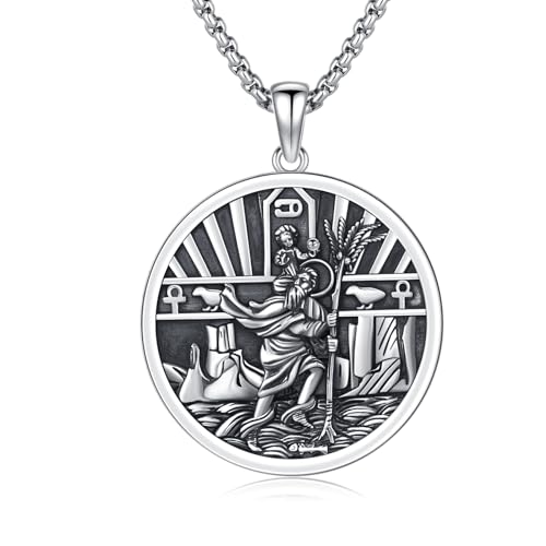 Collier saint patron en argent 925, le cadeau de protection idéal pour un homme de foi