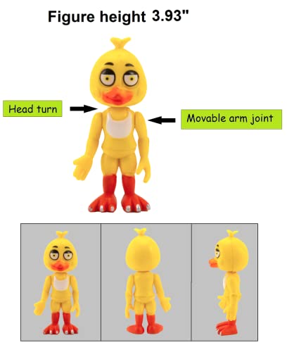 Na Toysvill Fnaf Action Figures (Set Of 6 Pcs) | Inspired By Five Nights At Freddy’s Toys Figurines Set, Cake Toppers, Party Set, Collectible Toys For Kids, Height About 4 Inches #TOP4