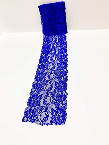 15 Feet X 6 In Royal Bright Blue Stretch Lace Elastic Ribbon | Perfect For Diy Decoration And Craft #TOP3