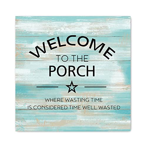 Panneau en bois Welcome to The Porch pour embellir un mur vide de cuisine