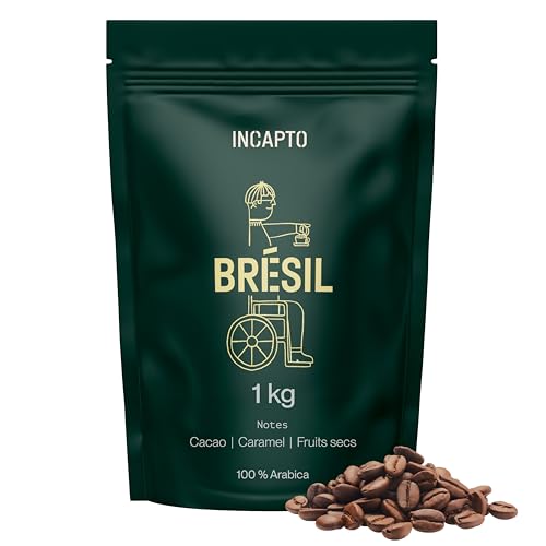 Incapto Café en Grain de Spécialité 1kg | Origine Brésil | 100% Arabica | Café de Spécialité 84 points SCA | Torréfaction Naturelle et Artisanale | Ferme Minas Gerais, Fazendas