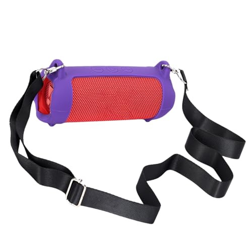 Silicone Case Travel Protective Covers Carrying Pouches with Adjustable Shoulder Straps Buckle for 7 Speakers