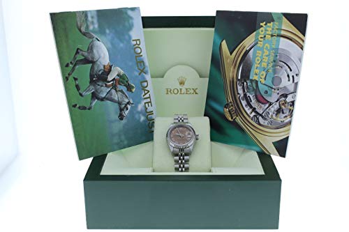 Rolex Ladys Datejust 69174 Jubilee Band Salmon Roman Dial & 18k Gold Fluted Bezel (Certified Preowned)4