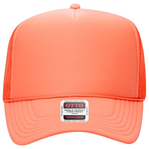 Image of OTTO Polyester Foam Front 5 Panel High Crown Mesh Back Trucker Hats in 97, Bulk, Wholesale