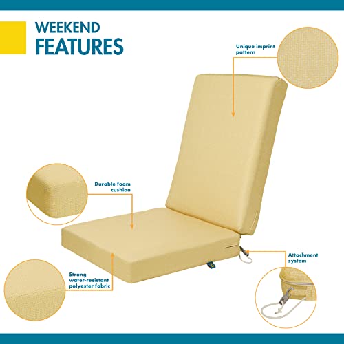 Duck Covers Weekend Water-Resistant Outdoor Dining Chair Cushions, 44 X 20 X 3 Inch, Straw, Deep Seat Patio Cushions #TOP5