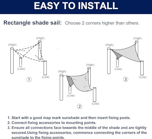 Image of HDPE Fabric Self Fold with SS Eyelet Sun Shade Sails 85-90% Protection from Sun & UV Rays Ideal for CarParking,Outdoor Garden,Balcony,Tent(Green Black Color, 14 X 16 Feet) Pack of 1 Pc