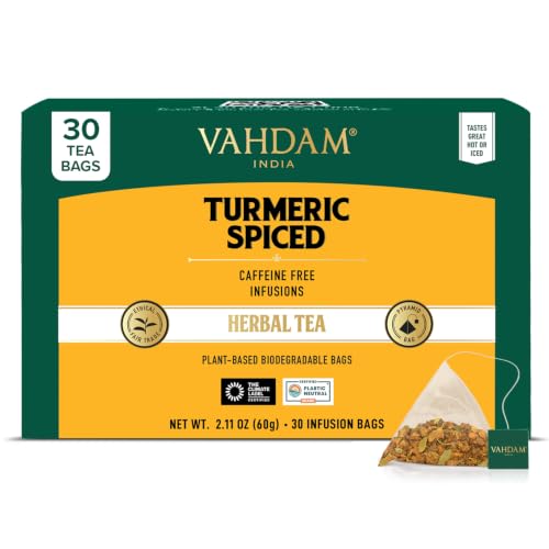 VAHDAM Turmeric Ginger Cinnamon Tea Bags with Black Pepper (30 Count)