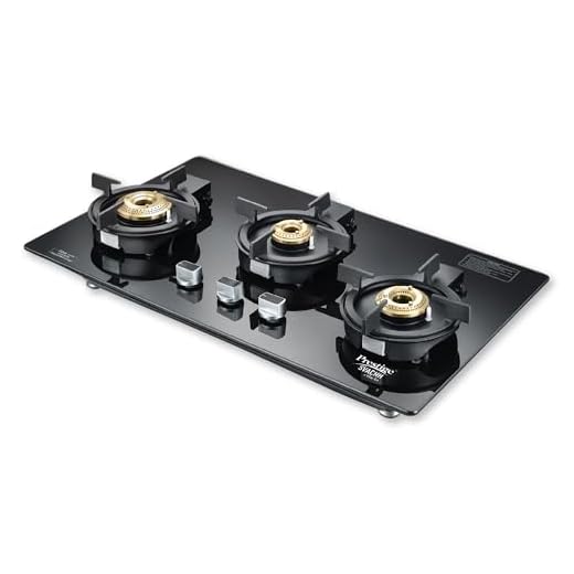 Prestige Svachh Efficia Hob 03 AI (with Toughened Glass Top Multi Spark Ignition System & 3 Brass Burners)
