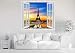 Adesivi Murali Finestra - Paesaggi Vari Mare e Oceano - WALL STICKERS 3D parete muro (60x70 cm, Parigi Torre Eiffel - N019)