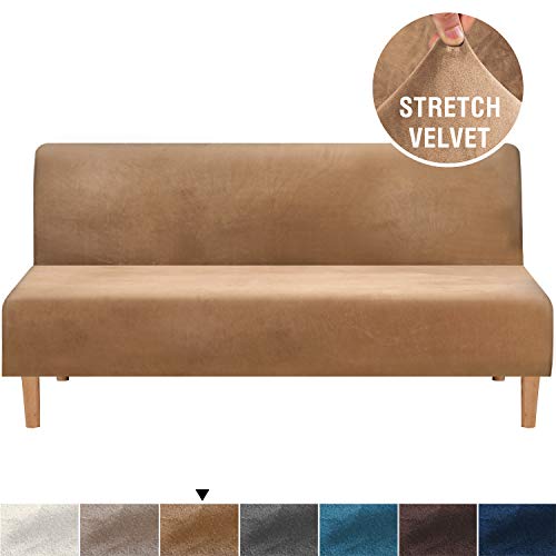 H.VERSAILTEX Real Velvet Plush 1 Piece Futon Sofa Bed Cover Stretch Sofa Slipcover
