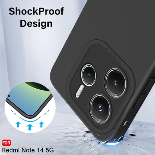 Image of TheGiftKart Liquid Silicon Back Cover Case for Mi Redmi Note 14 5G | Stylish Camera Protection Module | Micro-Fibre Lining Inside | Shockproof Back Cover Case for Redmi Note 14 5G (Silicone, Black)