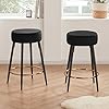 DUHOME Counter Height Bar Stools Set of 2, Velvet Kitchen Upholstered Dining Chair Stools 24 Inches Height with Golden Footrest for Kitchen Island Coffee Shop Bar, Balcony Black