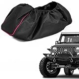 VCYOPN Winch Cover, Heavy Duty Waterproof 600D Oxford Fabric Winch Protective Cover, Dust-Proof UV Resistant Protector for Most 8500-17500 lbs Electric Winches, Car Accessories