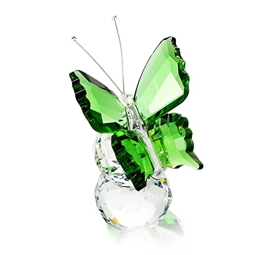 H&D Kristall Fliegend Schmetterling mit Glas Base Figurensammlung...