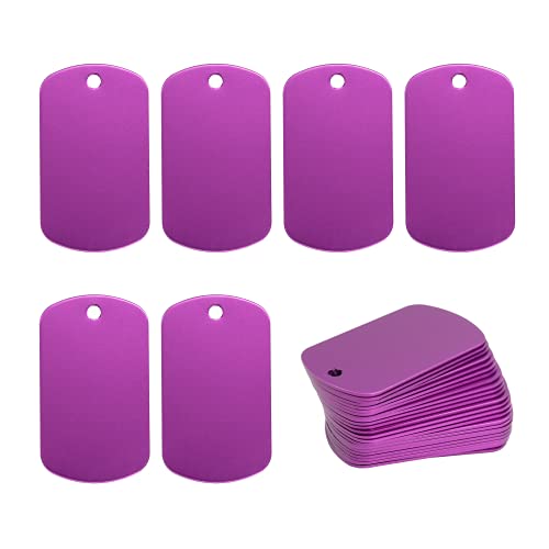 Image of StayMax Aluminum Blank Tags Stamping Blanks 25 Pack (Purple)