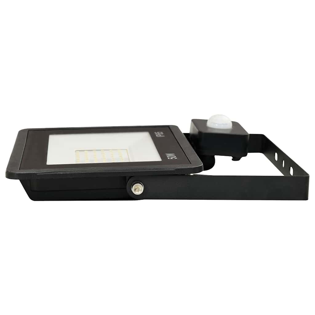 Reflektor LED z czujnikiem ruchu, 50 W, reflektor zewnętrzny, zimna biel, 6000 K, ochrona IP, aluminiowa obudowa do ogrodu, na podwórko, wjazd, fasadę