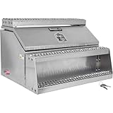 Buyers Products 1705284 Silver Smooth Aluminum WideOpen Class 8 Step Box, 28.5 x 36.25 x 23.3 Inch, Frame Steps with Built in Side Storage, Locking Die-cast Compression Latch, Semi-Truck Tool Box