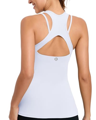 Image of RUNNING GIRL Tank Tops with Built in Bras,Workout Racerback Tank Tops for Women Athletic Yoga Top