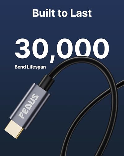 Image of FEDUS 100W USB C Cable Gen2 5Gbps USB 3.2 PD Type-C Cable, L-Shape 4.9 Feet, 4K 60Hz Video Output Fast Charging Compatible with iPhone 17 /16 /15, NVMe SSD, Monitor, Galaxy S25 /S24 /S23 Ultra, MacBook