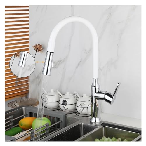 Robinet pivotant blanc massif au design moderne et élégant