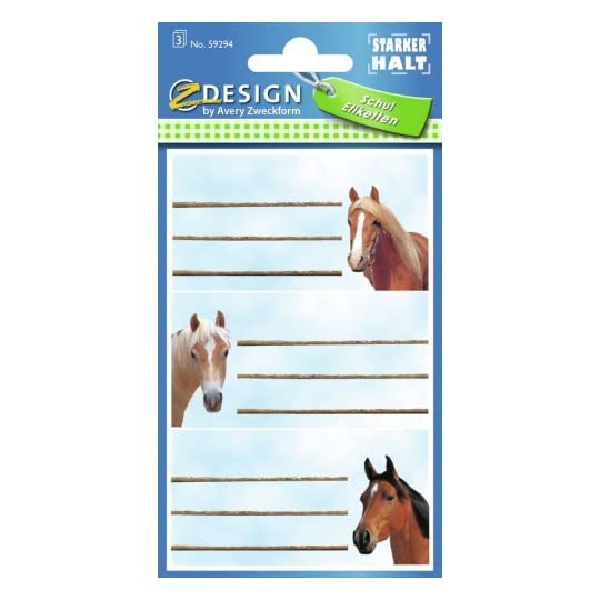 Avery Italia 48669 - assortimento su espositore di 60 stickers adesivi, decorativi per libri, quaderni e materiali per la scuola, 6 fantasie, 60 pezzi totali