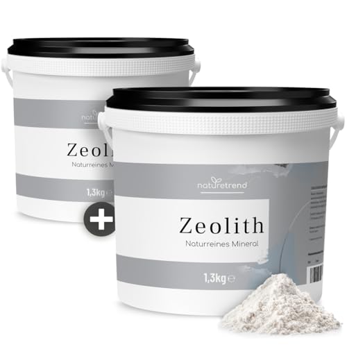 naturetrend Zeolith Pulver 2 x 1,3g - Naturrein mit 94% in Premium-Qualität - Extra fein gemahlen, Reines & naturbelassenes Vulkangestein, 2er Set