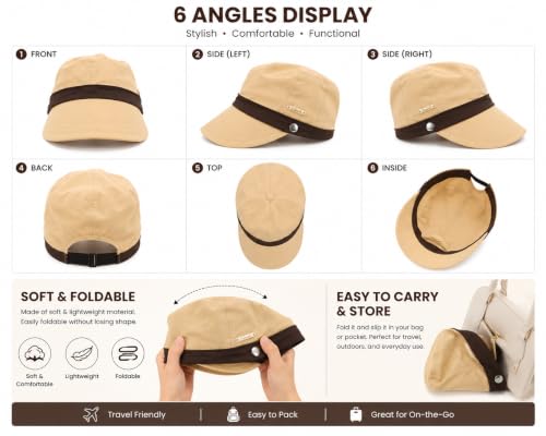 Image of Summer Cap for Women Fashion Wide Brim Sun Hats Sun Visor Caps for Women Bucket Hat Lightweight Packable UV Protection Cap Ladies Hat for Travel, Daily, Hiking, Beach
