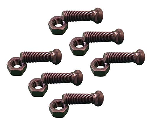 6 - Plow Bolt & Nut for Blades/Cutting Edge, 5/8-11x2 1/2 - Grade 8, Dome Head